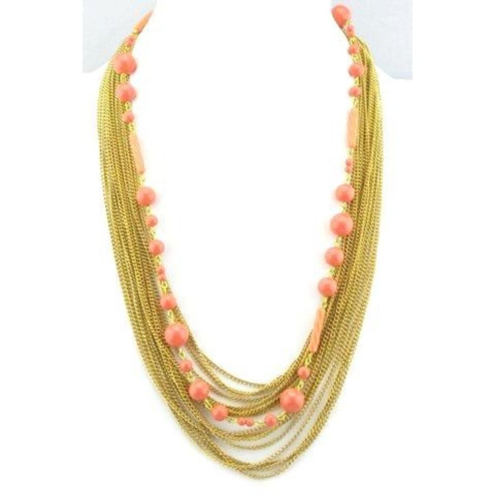 Sugar Gay Isber Swarovski Coral Pearls Necklace Contemporary Jewelry
